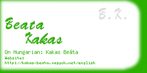 beata kakas business card